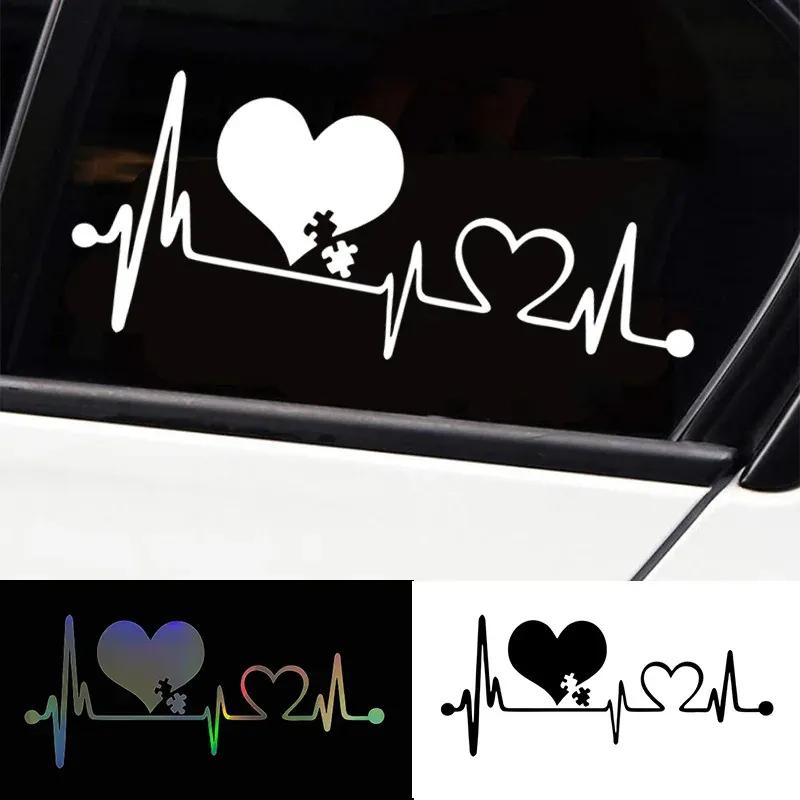 16x7cm Heartbeat Love EKG Car Sticker Auto Body Bumper Windows Motorcycle Laptop Walls Vinyl Film Decal Car Tuning Accessories