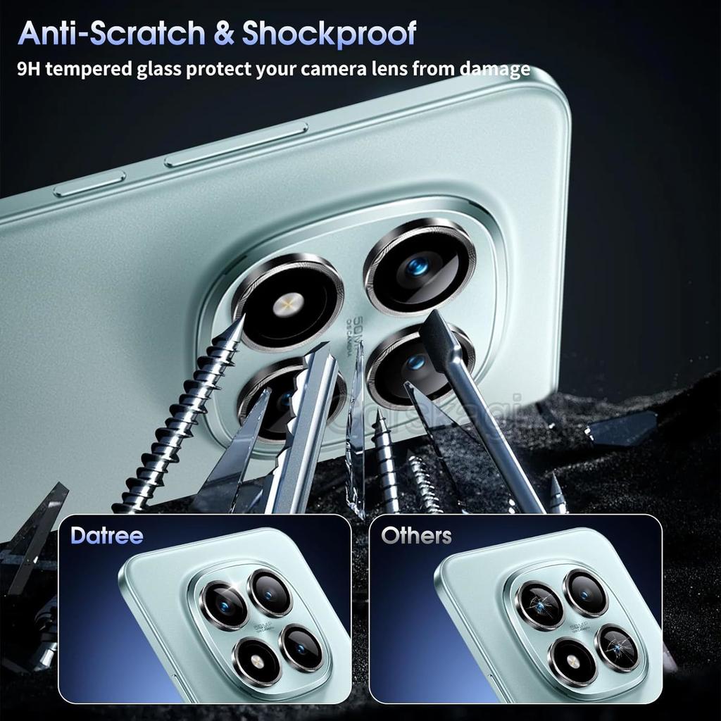 4Pcs Metal Ring+Tempered Glass Camera Protector Lens Redmi Note 15 Pro+ 5G Note 15 Pro 4G 5G POCO M8 Pro M8 5G Protection Film