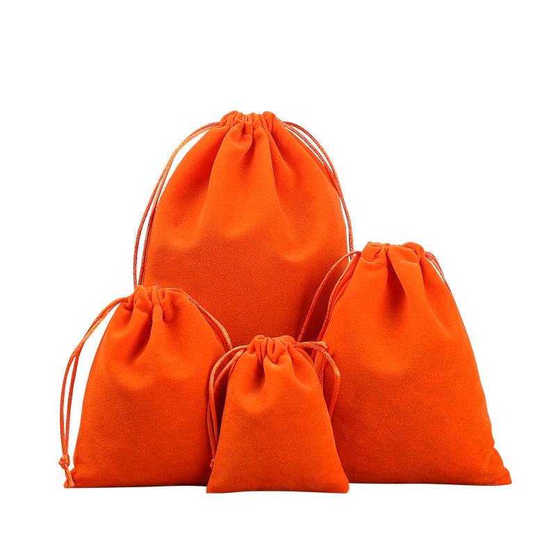Plush Drawstring Brocade Jewelry Pouch - Golden Ornament Bag