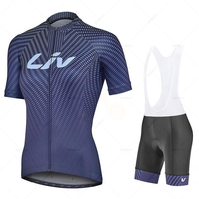 Womens Cycling Jersey Set Short Sleeve Bike Apparel Quick-Dry Outdoor Road Kit