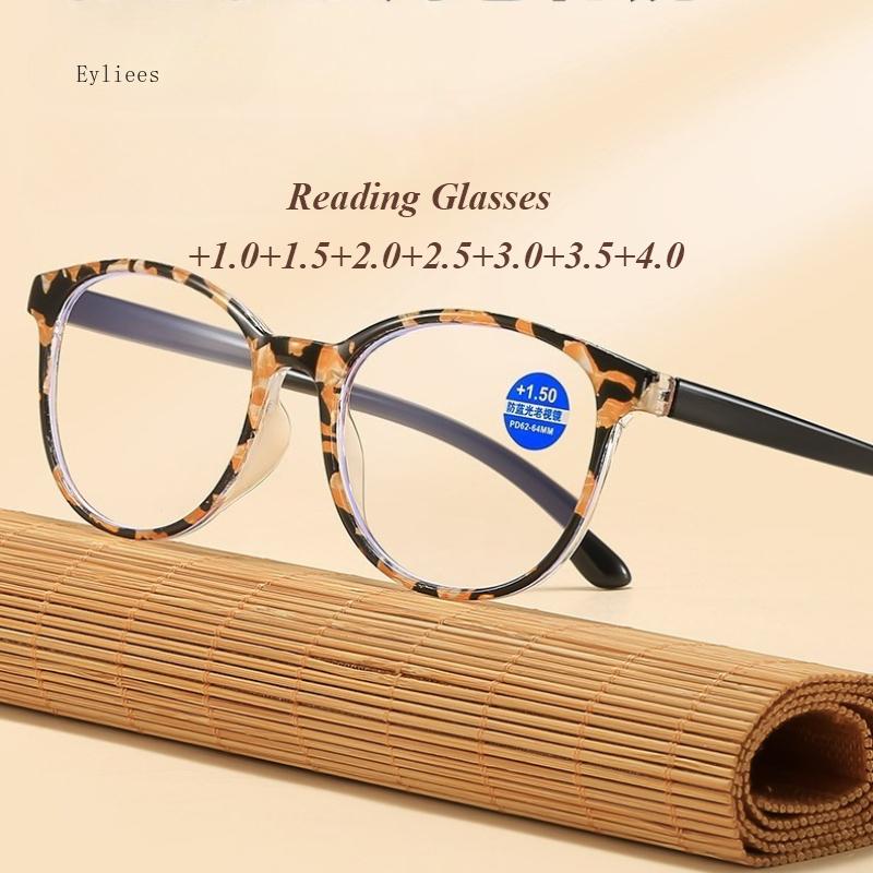 Ultralight Red Leopard Print Reading Glasses Women Men Round Glasses Frames For Read Female Fashion Vintage Clear Eyeglasses