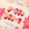 30 3D Three-dimensional Flowers, Premium Brown French Almonds, Wearing Armor, Sweet Handmade Point Diamonds, Manicure