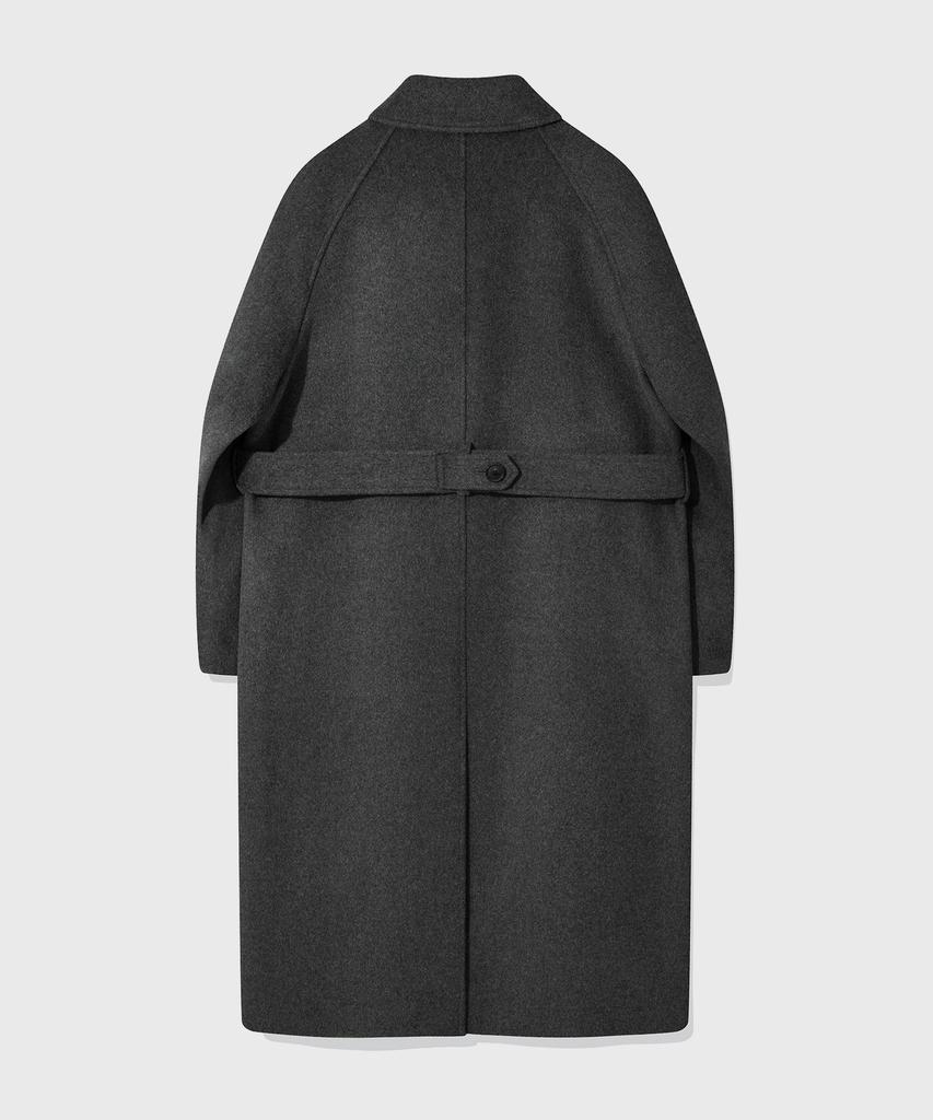 KIIMUIR (Women) Cashmere Blend Semi-Overfit Balmacaan Robe Coat_Charcoal