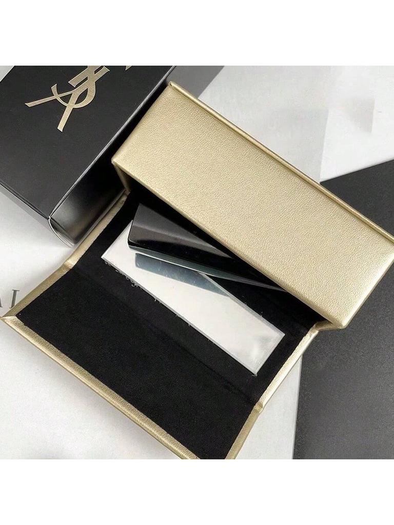 YSL Gold Lipstick Case with Mirror for Women, Portable Lipstick Holder & Organizer for Easy On-the-Go Touch-ups