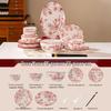 Ru Han Rose Garden Enamel Dinnerware Set, 33-Piece