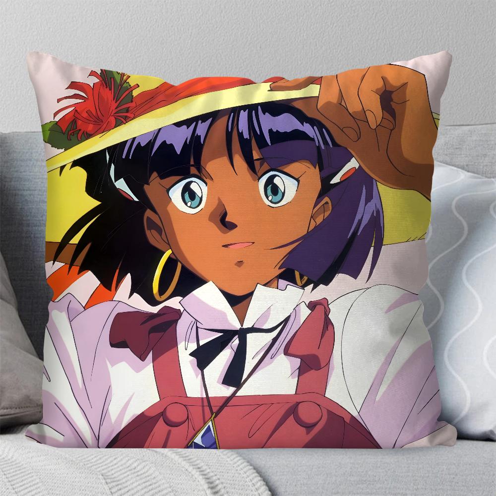 

Nadia Animation The Secret Of Blue Water Pillow Case Square Pillow Bedroom Sofa Leisure ComfortLiving Room Home Decoration 40X40 12x12Inch