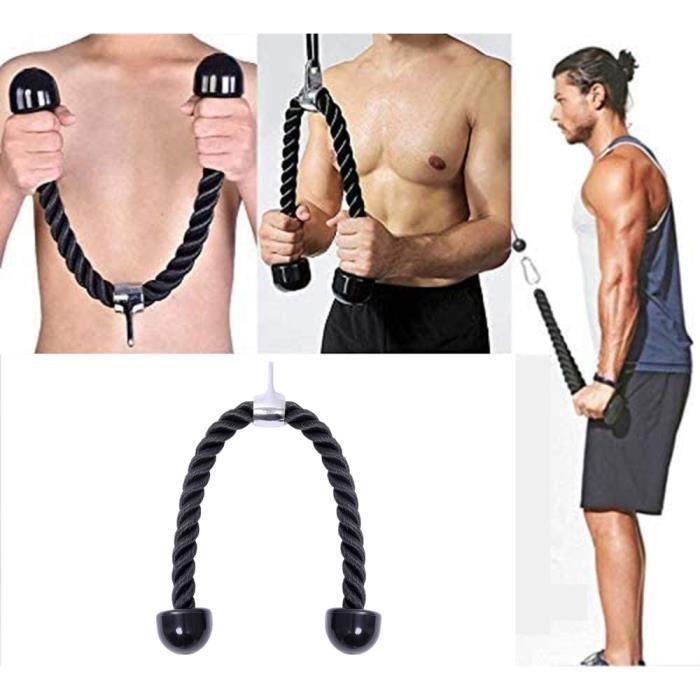 Accessoire de Tirage - Triceps - Corde de Traction - 27 Pouces - Nylon Renforcé - Usage Intensif