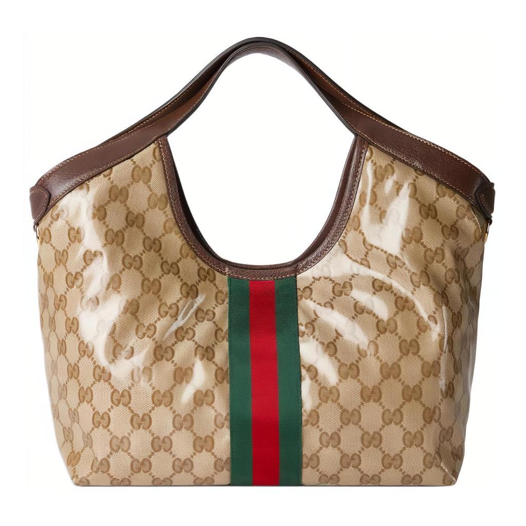 GUCCI Coated Canvas One Shoulder Handbag Small Women's Khaki & Dark Brown 860845-FAF1L-9653