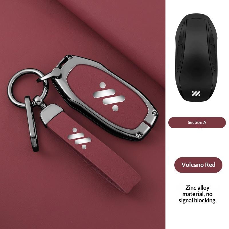 Zinc Alloy Leather Car Key Case Lm Zhiji Ls6 Max Ls7 Pro L7 L6 Key Fob Car Key Box Protective Case Key Cover Car Accessories