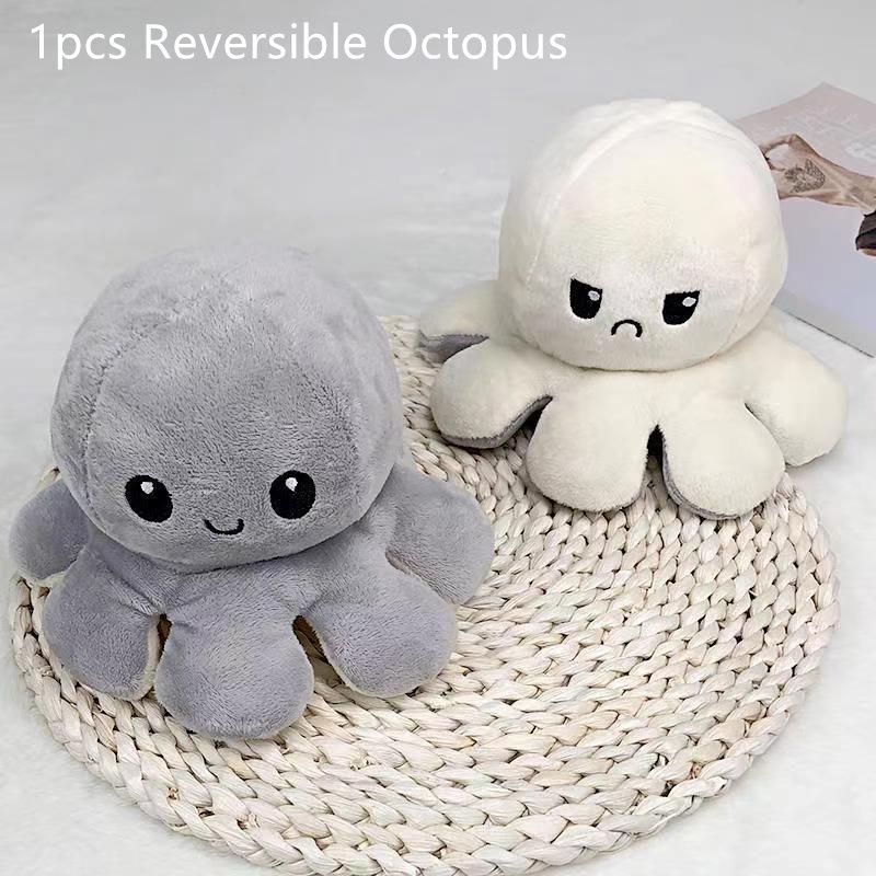 Adorable Double-sided Flip Reversible Octopus Plush Toy For Kids Soft And Cuddly Marine Life Stuffed Animal