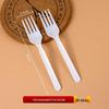 Disposable Biodegradable PLA Cutlery Set: Knife, Fork, Spoon with Long Handle and Thick Design