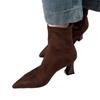 Sheepskin~ French Pointed Short Boots Femininity Maillard Boots High Heels Not Tired Feet Small Ankle Boots Western Thin Boots