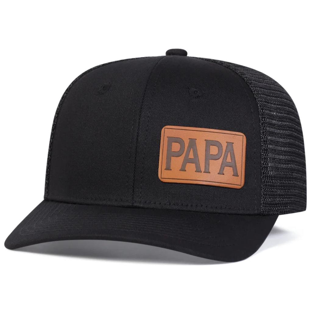 Net Baseball Label Leather Papa Brown Neutral Gender Women  Men For Caps Spring Summer Outdoor Sunscreen Hat Adjustable Casual Trucker Hats