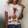 Funny Cat Pattern T-Shirt For Women Cute Animal 3D Printed T Shirts Summer Fashion Oversized Tees Short Sleeves Round Neck Tops
