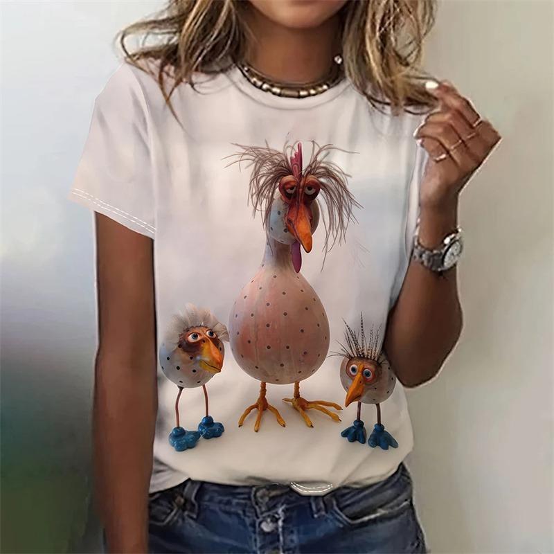 Funny Cat Pattern T-Shirt For Women Cute Animal 3D Printed T Shirts Summer Fashion Oversized Tees Short Sleeves Round Neck Tops