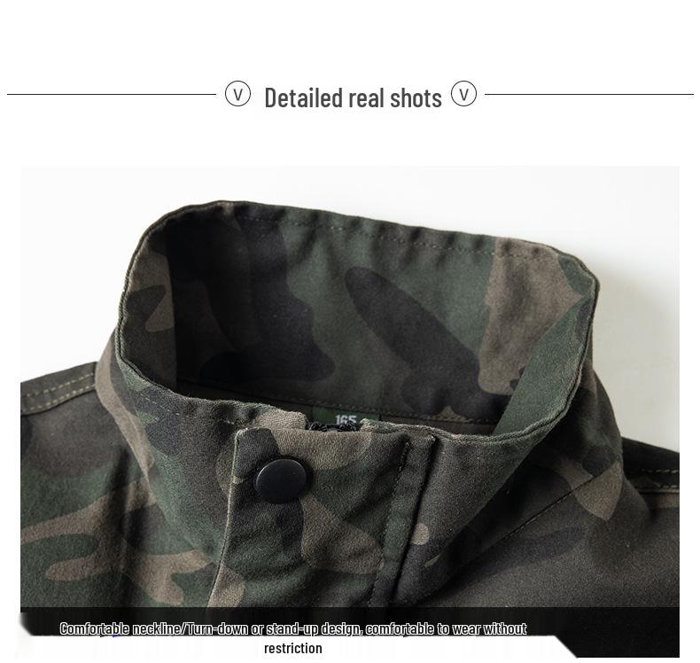 Herren Camouflage Baumwolle Elastischer Arbeitsanzug - Verdickte Schweiß- und Autoreparaturausrüstung für Frühling/Herbst.
