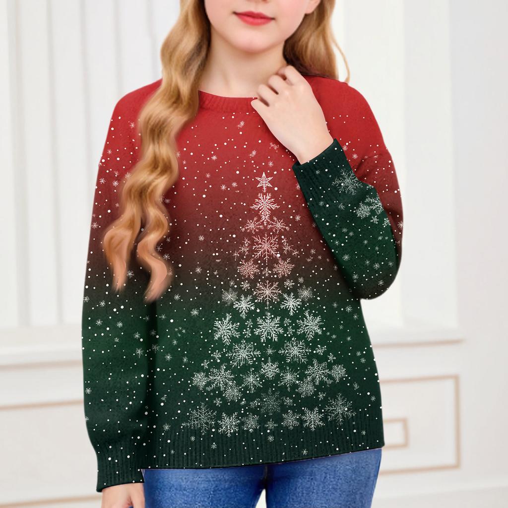 Christmas Day Sweatshirts For Children Boys And Girls Knit Sweater Cute Shirt Fall Crewneck Pullover Tops