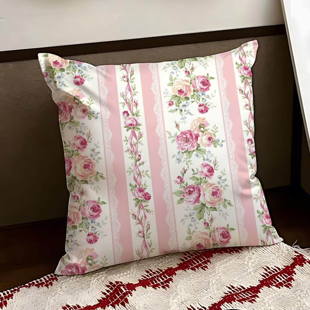 Fine Art Petal Illustration Cushion Cover Reversible Soft Durable Pillow Cover Home Car MultiScene Use for Daily Comfort