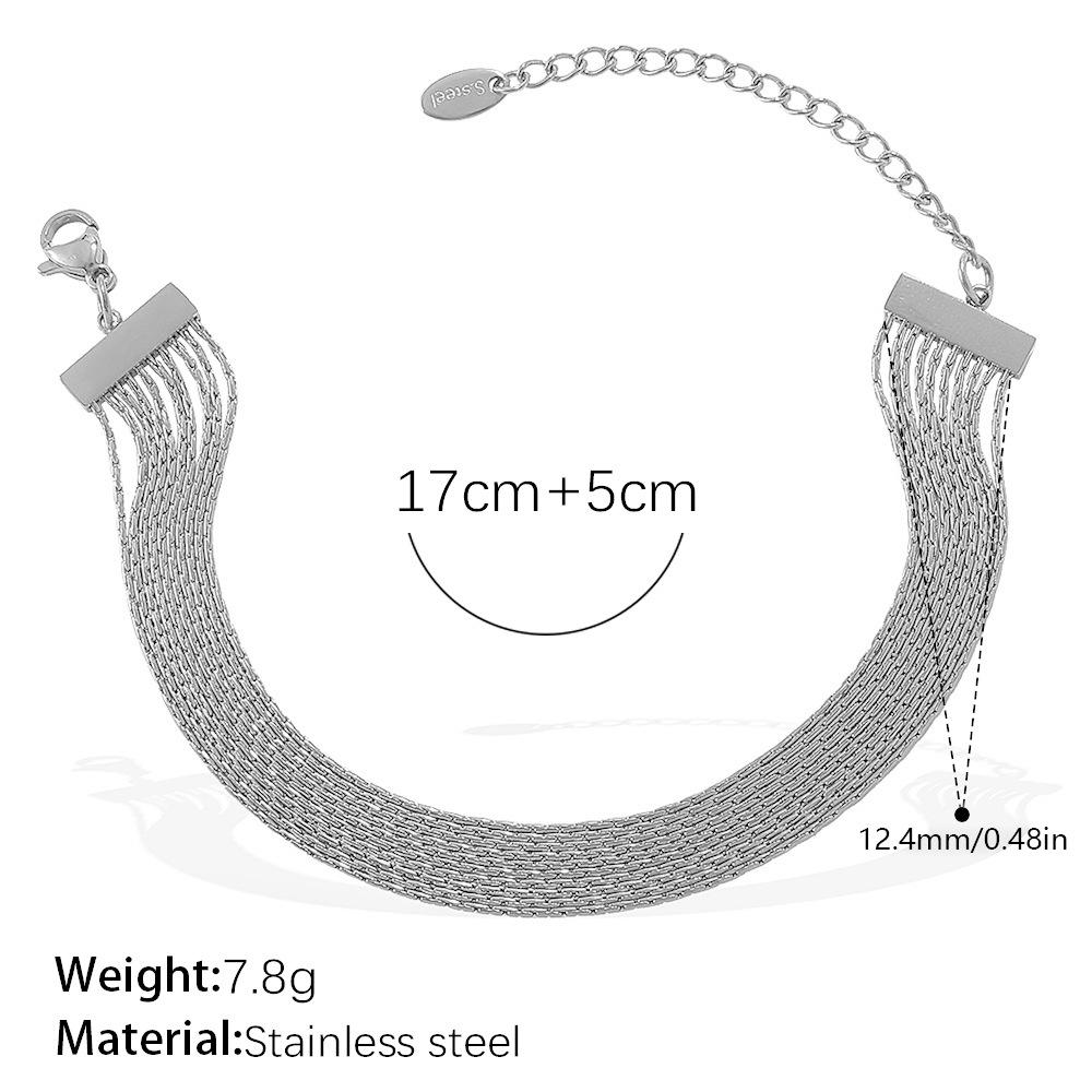 European and American ins style multi-layer design bracelet stainless steel plated 18K gold necklace jewelry women