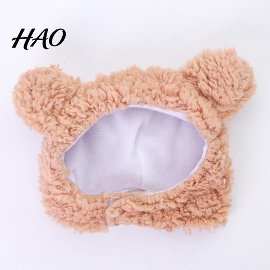 Cat Headwear Pet Headgear Cartoon Shape Super Soft Fastener Tape Non-Fading Ultra-Thick Dress Up Hat Polar Fleece Dog Winter Warm Decor Supplies Puppy