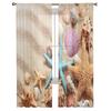 Beach Seashell Starfish Conch Curtain Living Room Bedroom Voile Drape Kitchen Window Tulle Curtains Home Essentials Sheer Polyester Great Decor
