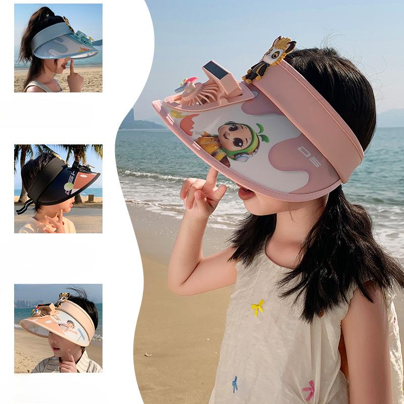 New Versatile Big Hat with Empty Top Hat Children's Fan Hat Super Cute Cute Sun Hat Adjustable Sun Protection Hat