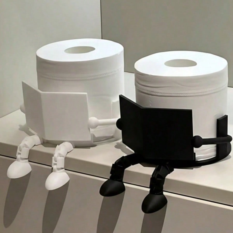 Creative Toilet Paper Holder Stand - Fun Sitting Posture Design, Removable Joint Practical Art Ornament,Home Bathroom Decoration