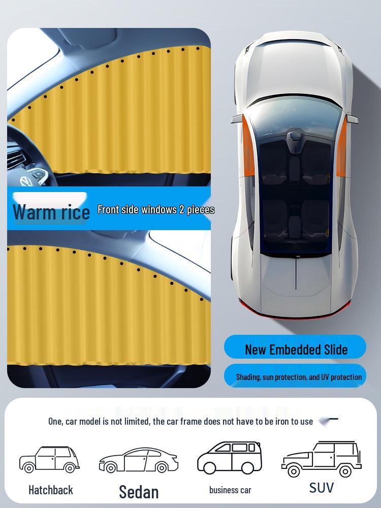 Magnetic Car Privacy Sunshade Curtains for Side Windows - Telescopic Sliding Track Design