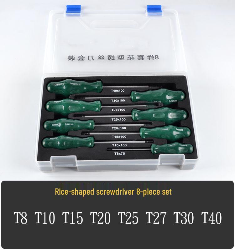 Plum Cross, Star, Spline, Hex Screwdriver Set: T15, T20, T25, T27, T30, T40