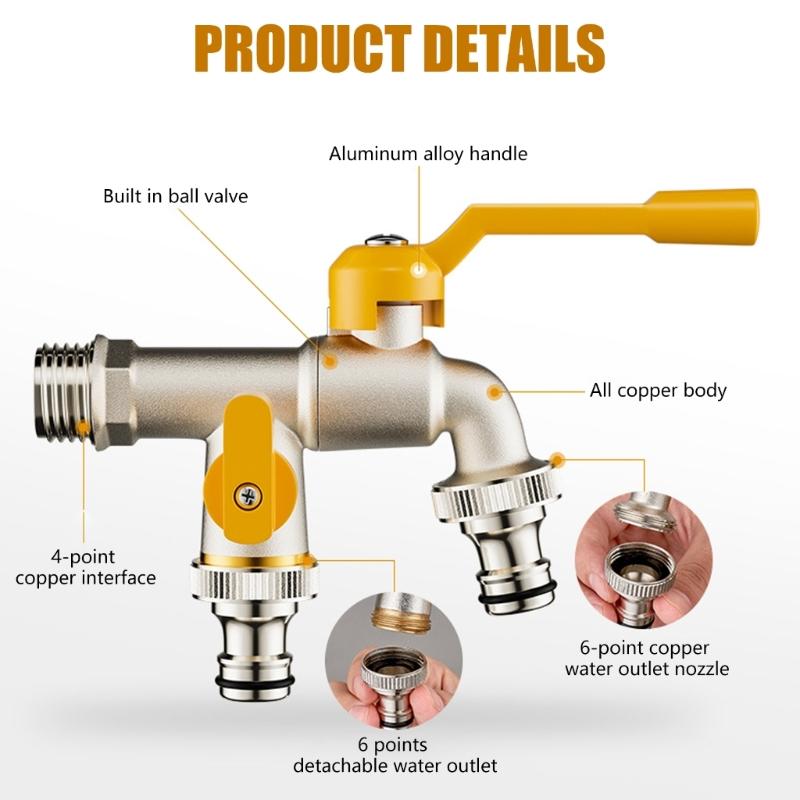 Upgrades Outdoor Tap Corrosions Resistant Outdoor Freeze Proof Spigot Outdoor Water Spigot Multiple for Farm Irrigation