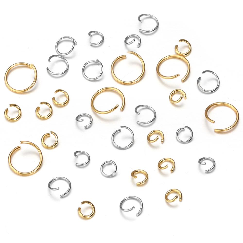 100-200pcs 3-8mm Gold Stainless Steel Open Jump Rings Split Rings Connectors For DIY Necklace Jewelry Finding Making Accessories