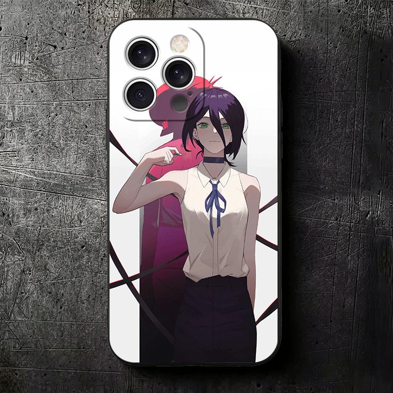 Anime Character R-Reze CSM Soft Phone Case for iPhone 16 16E 17 Air 15 Pro Max 14 Plus 13 Mini 11 12 7 Black Cover Back Shell