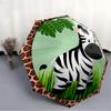1pc Zebra Print Auto-Fold Umbrella with One-Touch Open/Close - 8 Reinforced Ribs for Windproof Stability,  Yy251118263