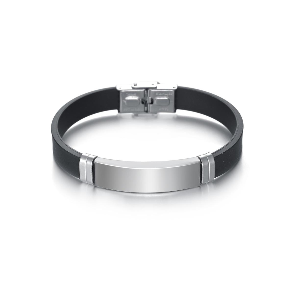 

Titanium Steel Buckle Bracelet Outdoor Wristband Fade Resistant Engravable Durable for Men Women серебряный