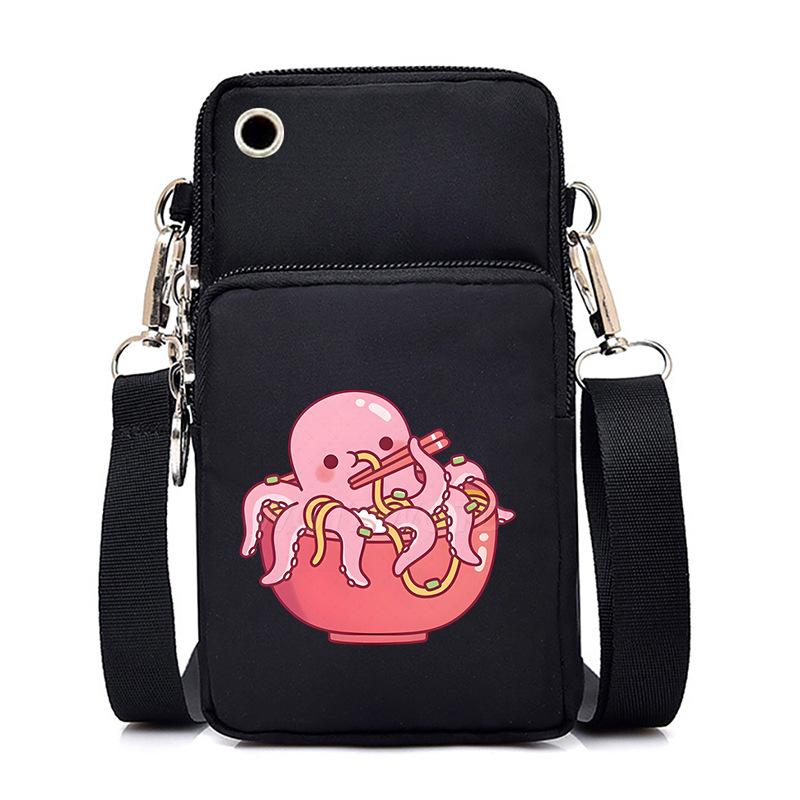 Casual mobile phone bag cute printing new messenger bag Korean version versatile small bag vertical change bag