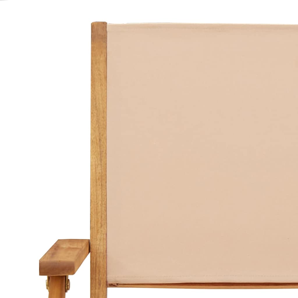 Garden Chairs 2 pcs Beige Solid Acacia Wood & Fabric