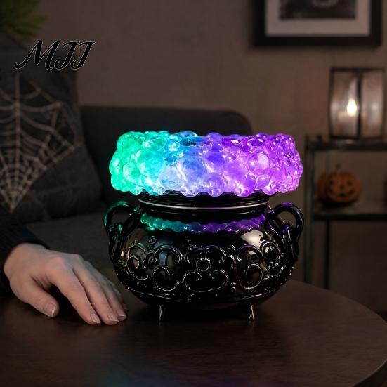 Mystisches Symbol Dekor Halloween Kessel LED Blasenlicht, Farbwechselnde Hexentranklampe, Gruselige Gotische Hexenhafte Heimaccessoires Leuchtend