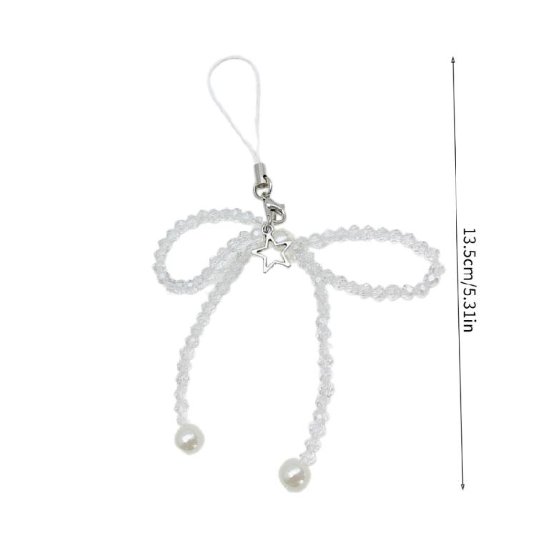 Crystal Beaded Butterfly Phone Lanyard Bowknot Star Charm Keychain Colorful Detachable Phone Chain Bag Purse Accessory