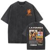 Vintage Washed La Fumiga Llibertat Band Album TShirt Unisex Harajuku Gothic Style Cotton Oversized Short Sleeve TShirt