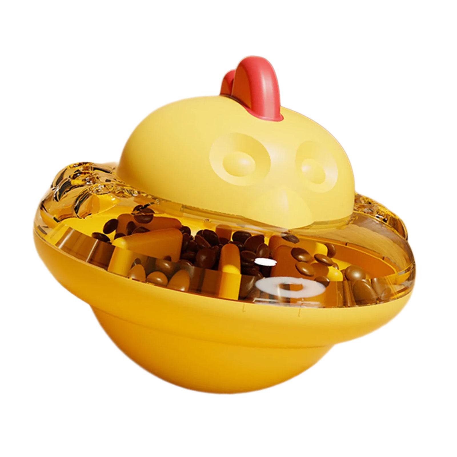 

Интерактивная игрушка-головоломка для питомцев в виде милого цыпленка, диспенсер для корма для кошек, игрушка для увлекательной игры и умственной стимуляции жёлтый