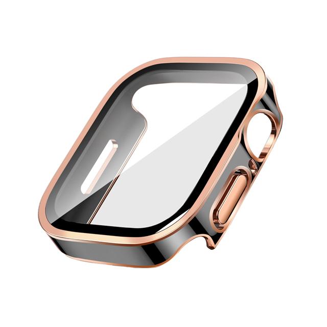 Glass+Case For Watch 42 46mm 45mm 41 49 44mm 40 Mm Straight Edge Screen Protector Cover Case iWatch SE 6 7 8 9 10 11 Ultra