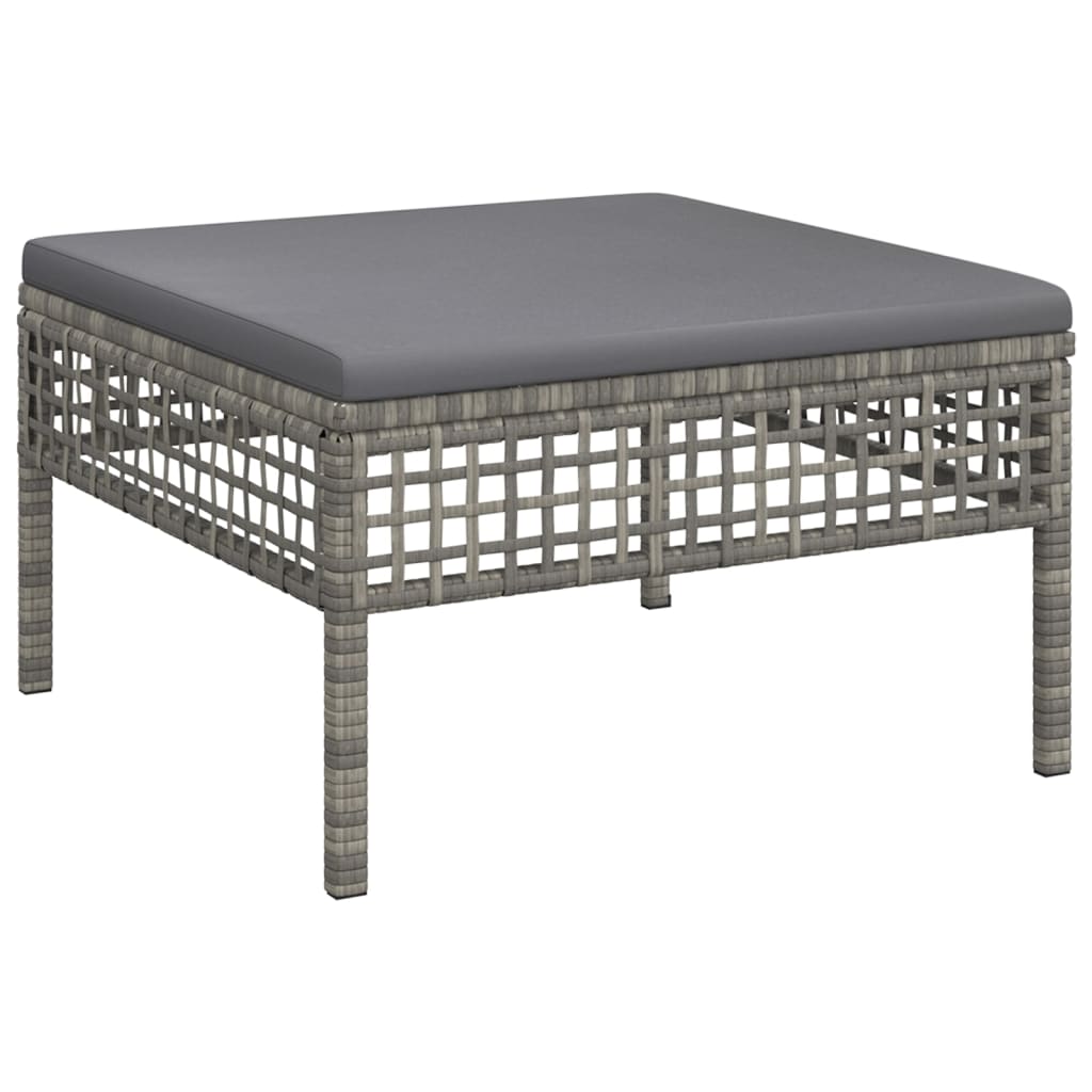 Vidaxl 6-Cz. Garden Lounge Set, Cushions, Grey, Rattan PE