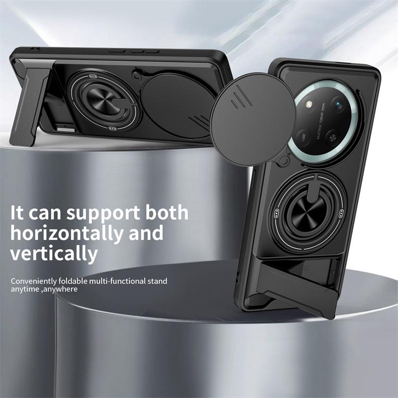 Armor Funda For Honor Magic7 Lite 5G Case Magnetic Holder Ring Stand Phone Cases For Honor Magic 7 Lite Slide Lens Protect Cover