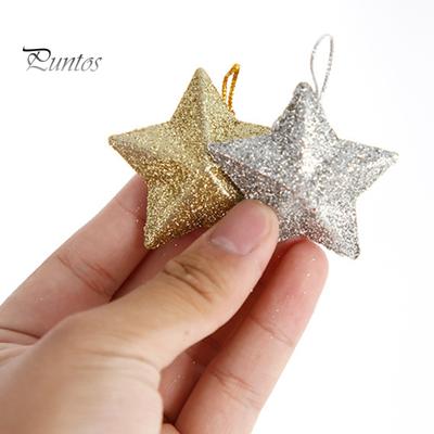 6 Stück funkelnder 3D-Sternform-Weihnachtsanhänger mit Umhängeband, glitzernder Stern, Weihnachtsbaumschmuck, DIY-Handwerk, Party-Dekoration