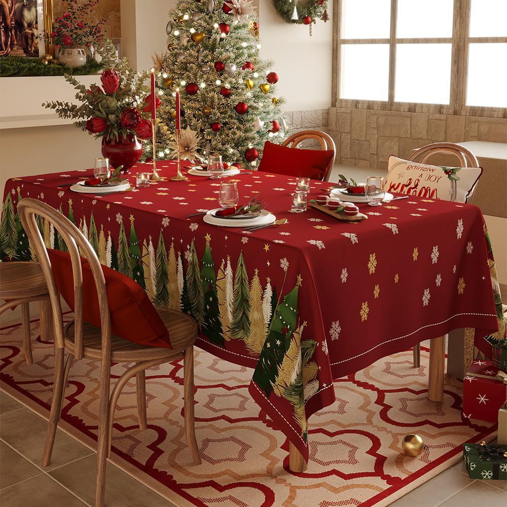 Christmas Waterproof Tablecloth Atmosphere Decorative Dining Table Cloth Dining Table Photo Background Cloth Stall Dirt-Resistant Cloth