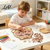 Decorative Puzzle Toy Wooden Animal Jigsaw Puzzle Pig Rabbit Theme Difficult Interactive Challenge Game Kids Adults for Desk Decoration Learning
