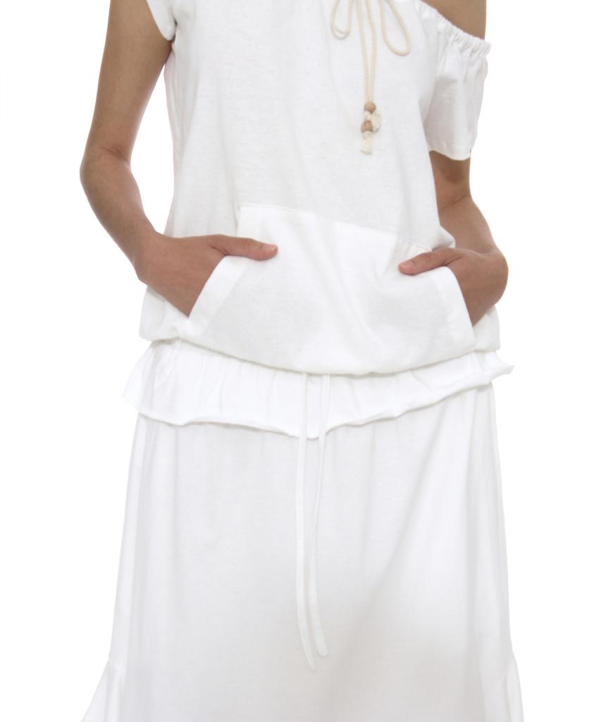 Partimento Woman Reverse T-Shirt Midi Skirt_White