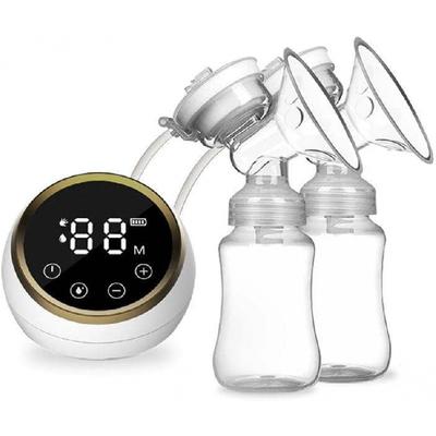 Doppelte elektrische Milchpumpe, LCD-Bildschirm, 3 Modi, 9 Stufen, wiederaufladbar, geräuscharm, tragbar
