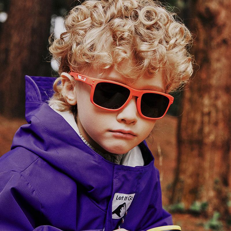 Fashion Kids Square Sunglasses Polarized UV400 Protection Flexible Silicone Glasses Shades Gift for Boys Girls 3-12 S Old