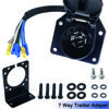 Universal Accessories 7 Pin 7 Way RV-Style Blade Trailer Connector Socket Wiring Harness Mounting Bracket Truck Wire Connector